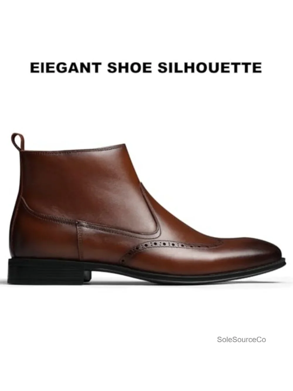 Men's Genuine Leather Cap Toe Ankle Dress Boots Cuban Heel Wingtip Oxford